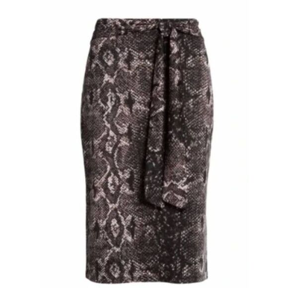 Halogen Snakeskin Print Pencil Tie Front Size Extra Small - Picture 1 of 4